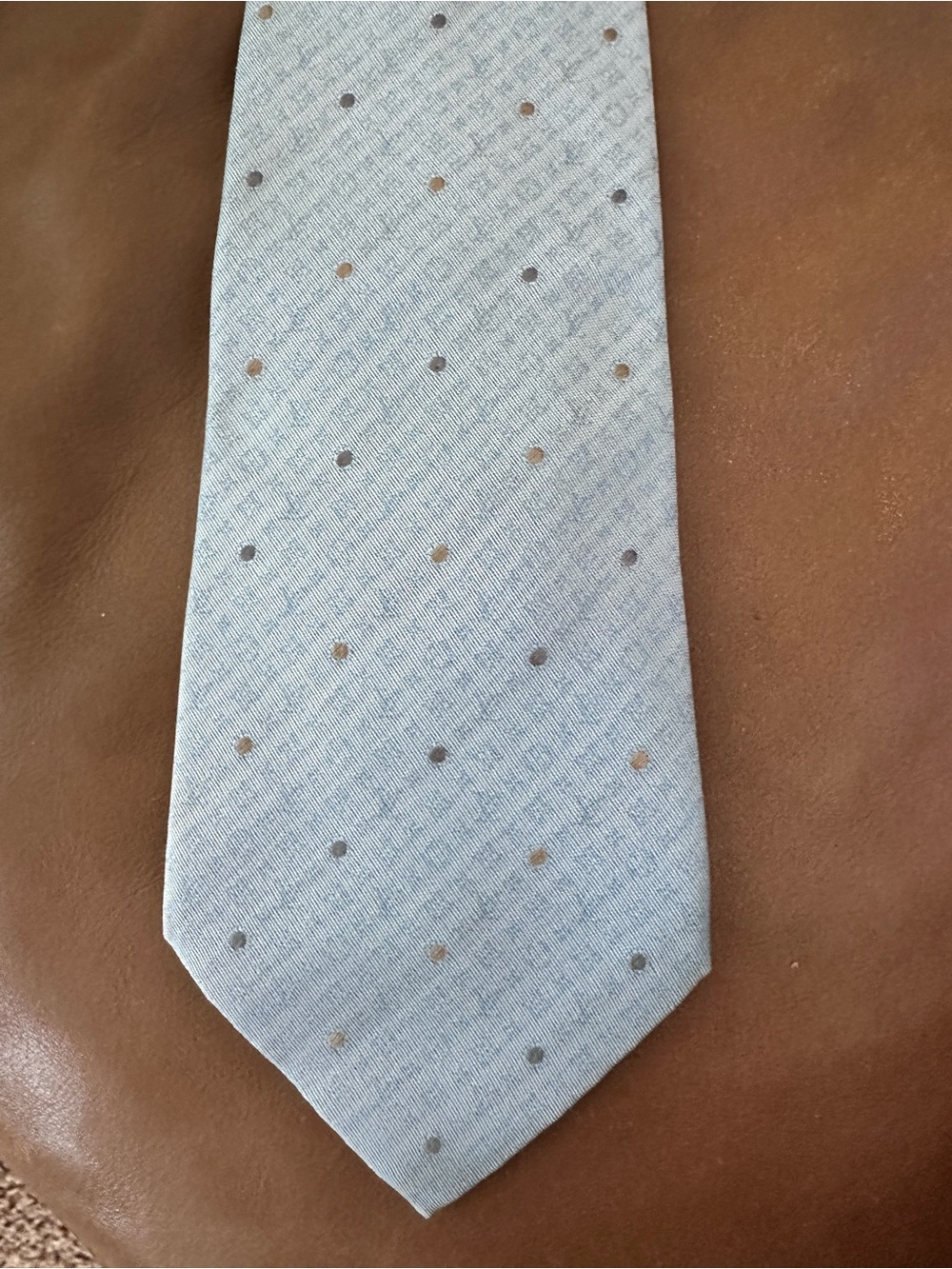 Louis Vuitton Paris Light Blue Silk Tie, Polka Dot Monogram Necktie - Picture 1 of 6